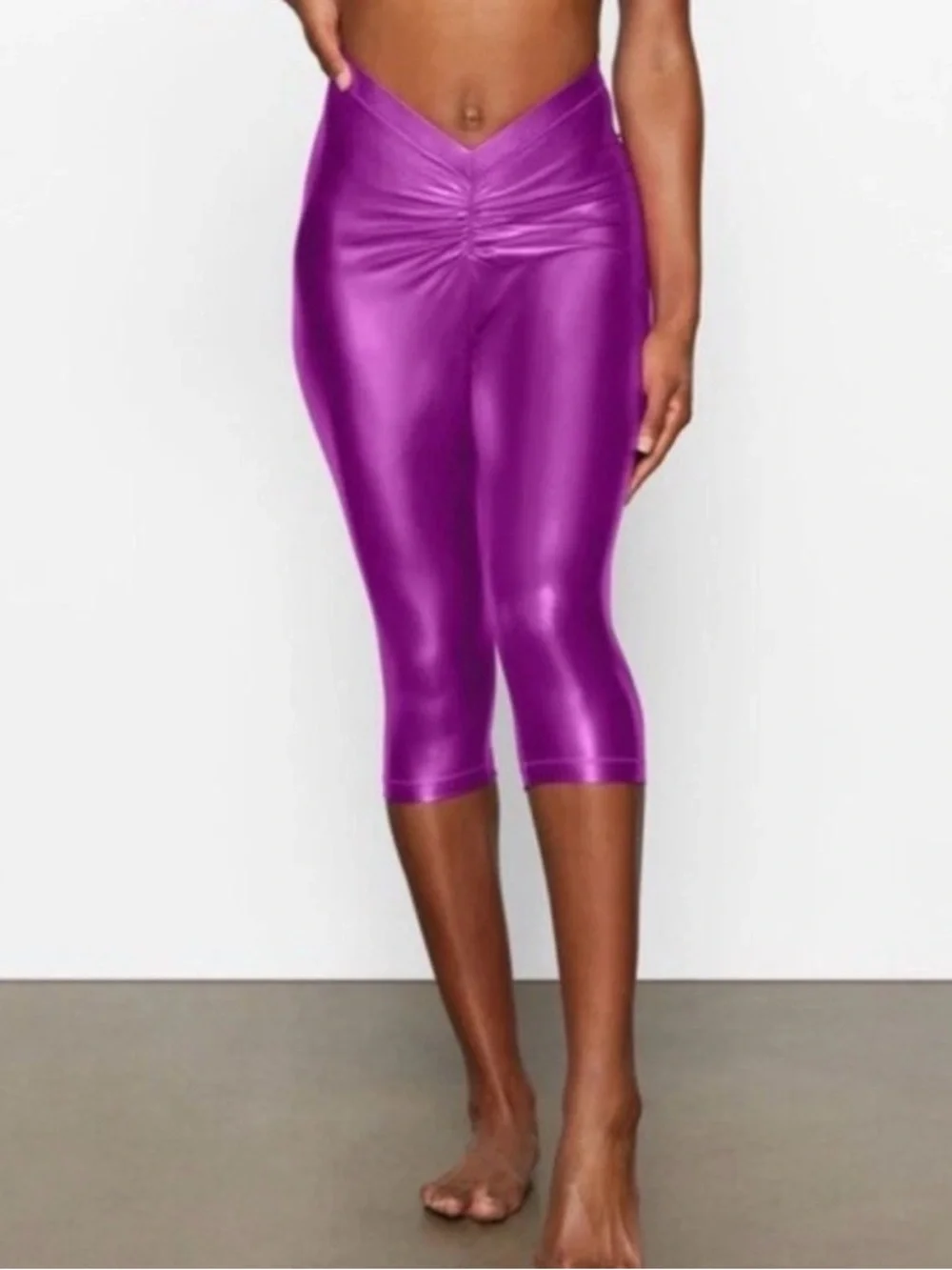 New Skims Metallic Swim V Waist Pant Pink Dragon Fruit Size XL New with Tag